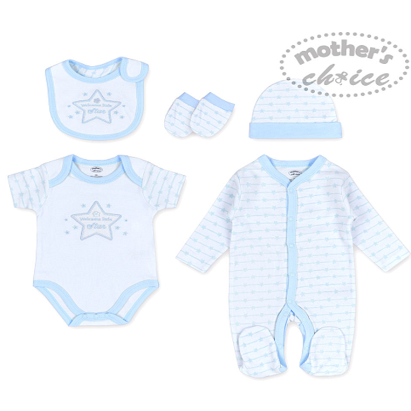 Mother's Choice 5 pcs Starter Layette Set - Welcome Little Star Blue